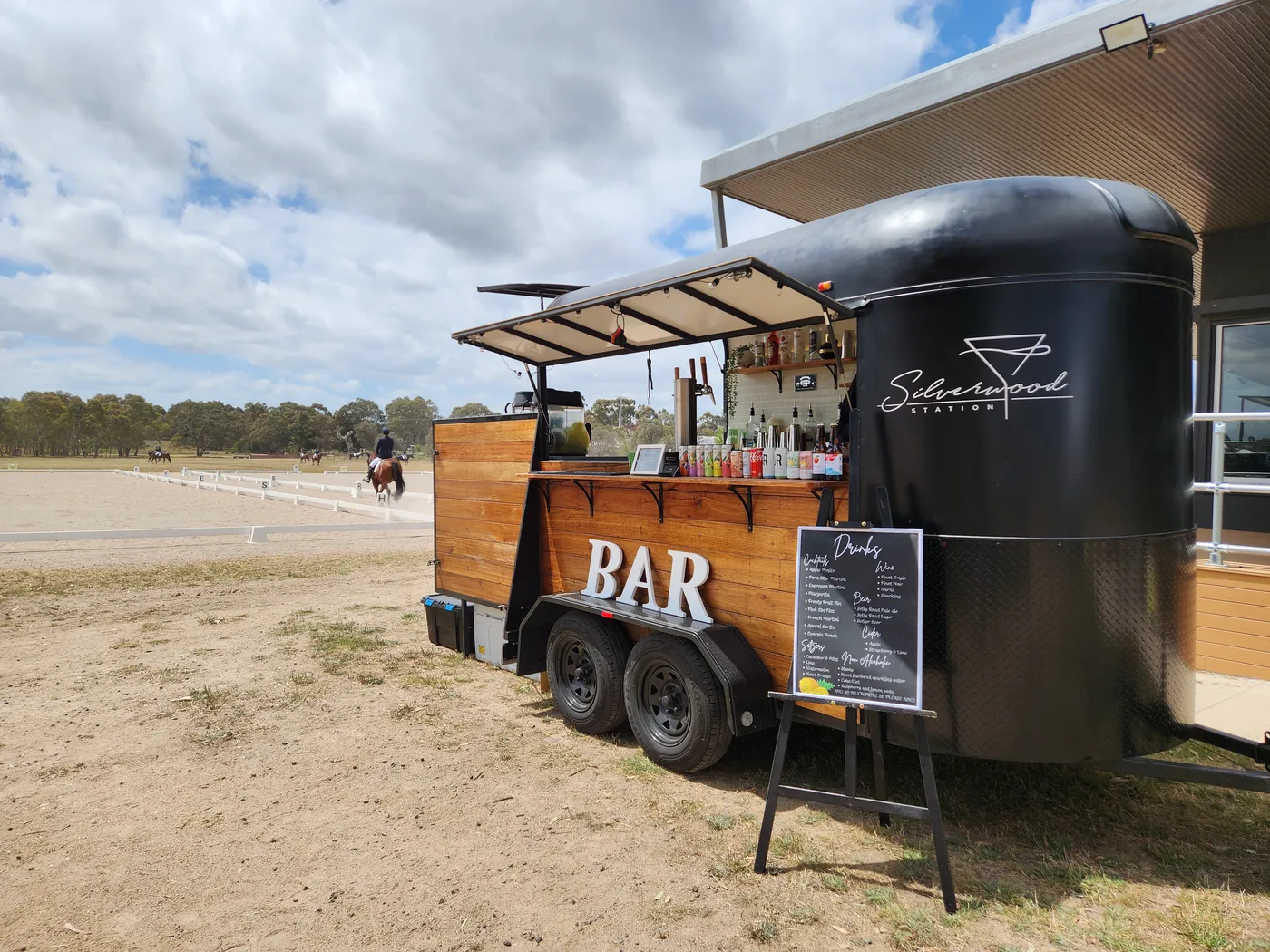 Silverwood Station horse float bar set up at an equestrian event in regional Victoria